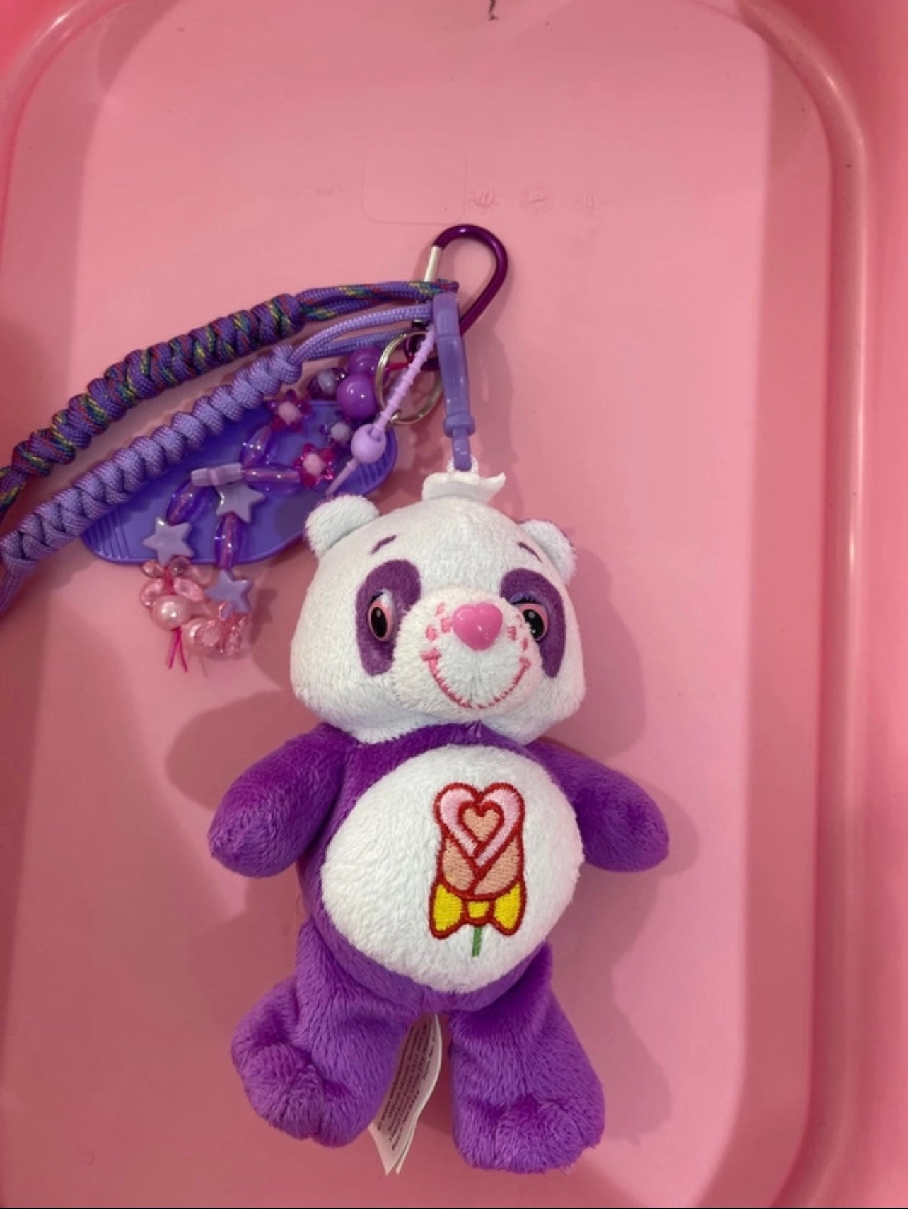 Bijou de sac " Purple Care bear" - Edition Rainbow Dream