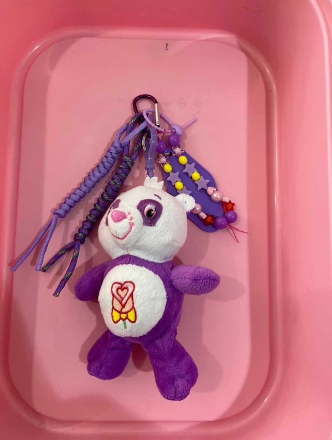 Bijou de sac " Purple Care bear" - Edition Rainbow Dream