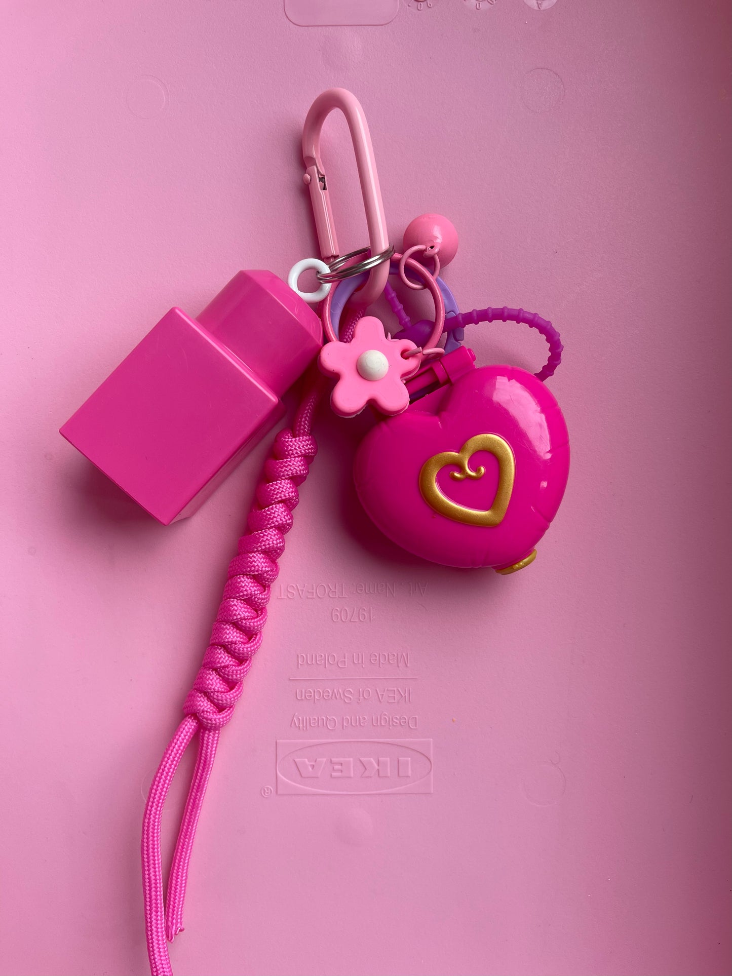 Bijou de sac " Polly Pocket Coeur " - Edition Pink Power