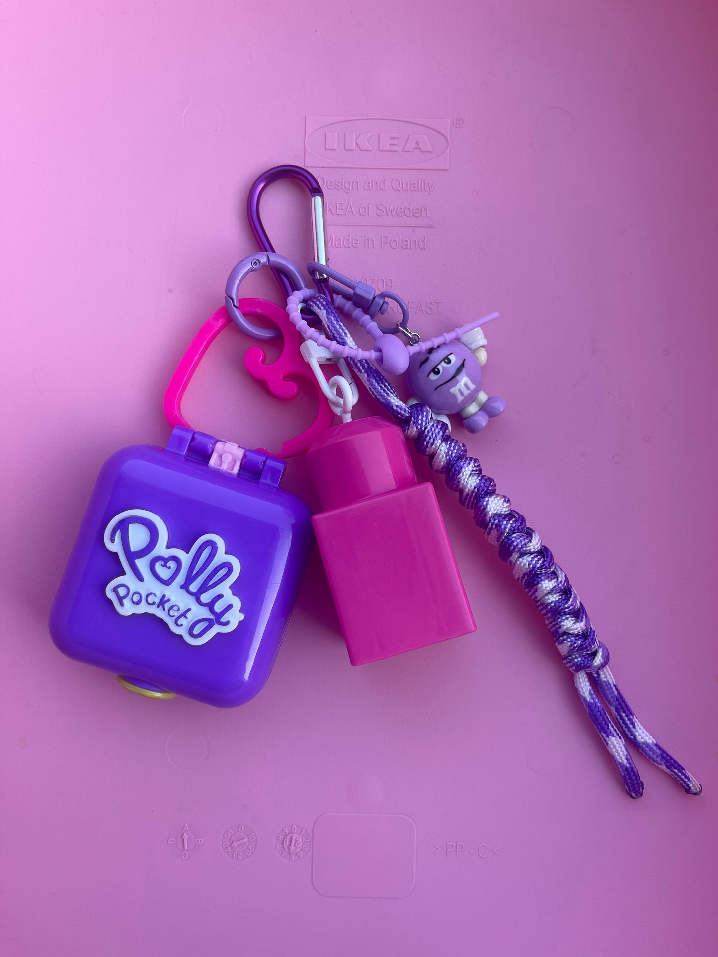 Bijou de sac " Polly Pocket purple " - Edition Pink Power