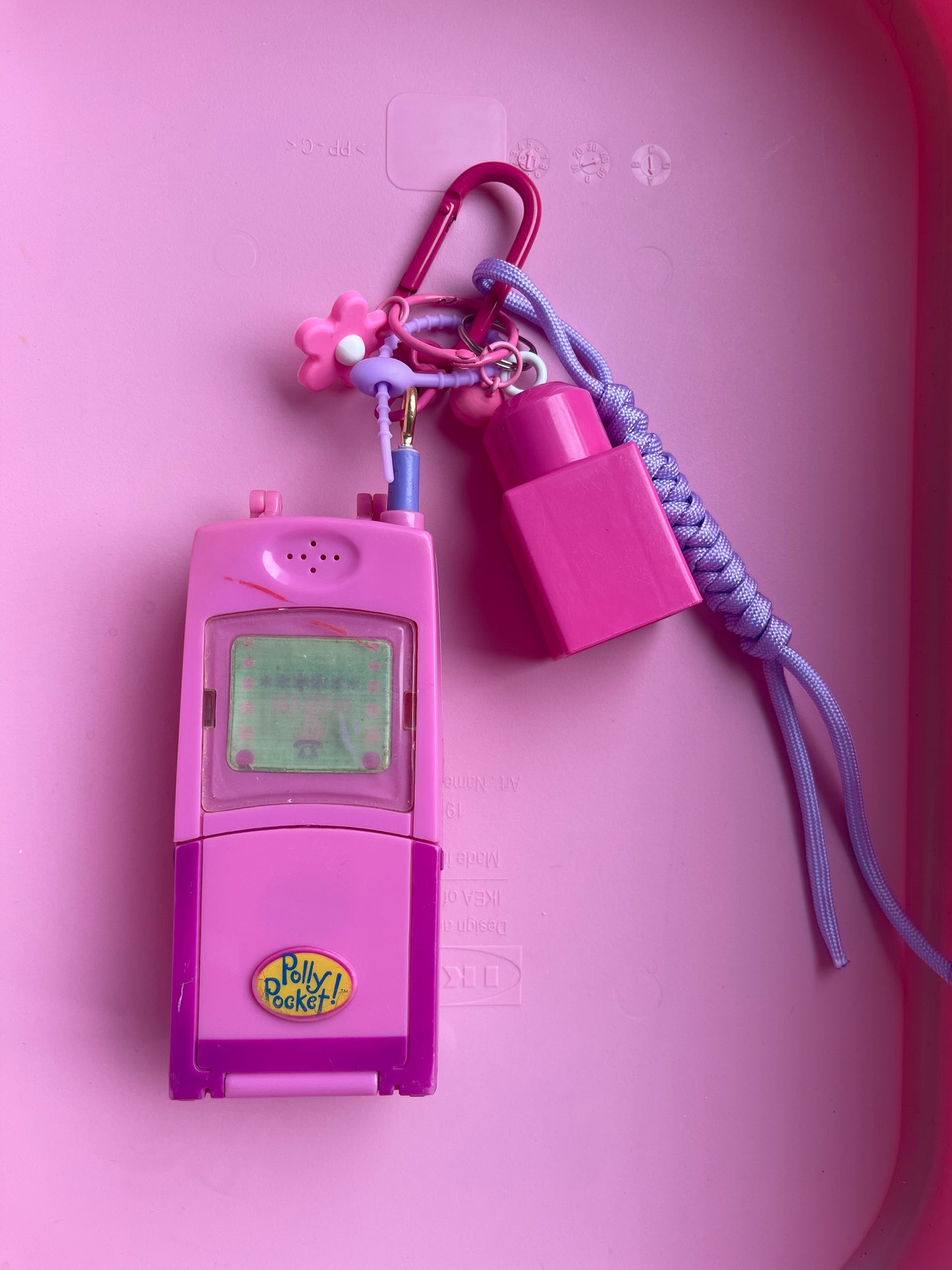 Bijou de sac " Polly Pocket Telephone vintage " - Edition Pink Power