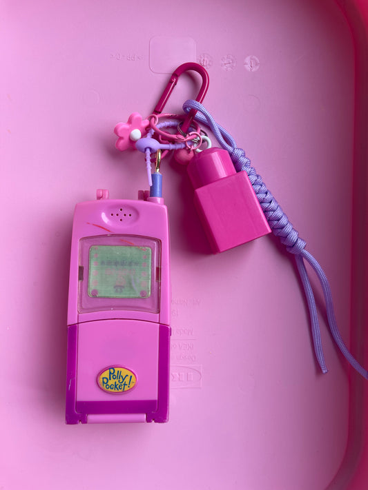 Bijou de sac " Polly Pocket Telephone vintage " - Edition Pink Power