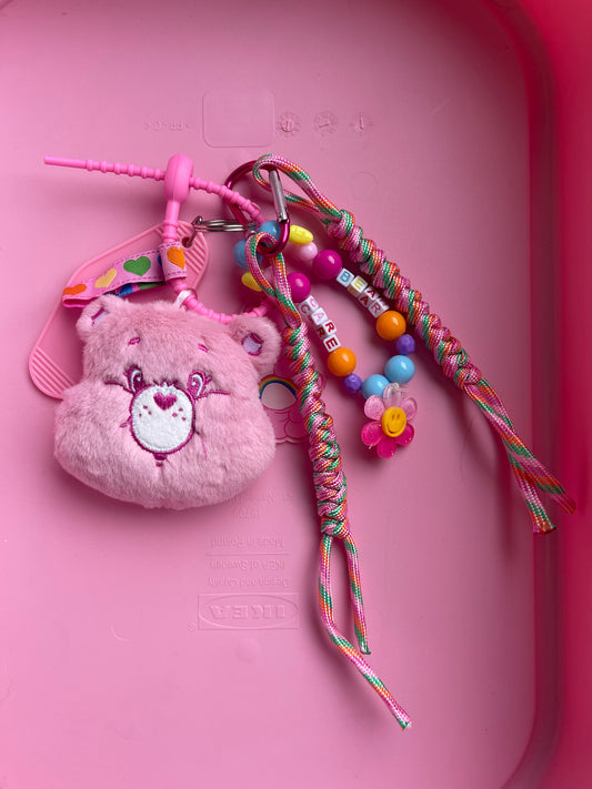 Bijou de sac " Pink Care Bear " - Edition Rainbow Dream