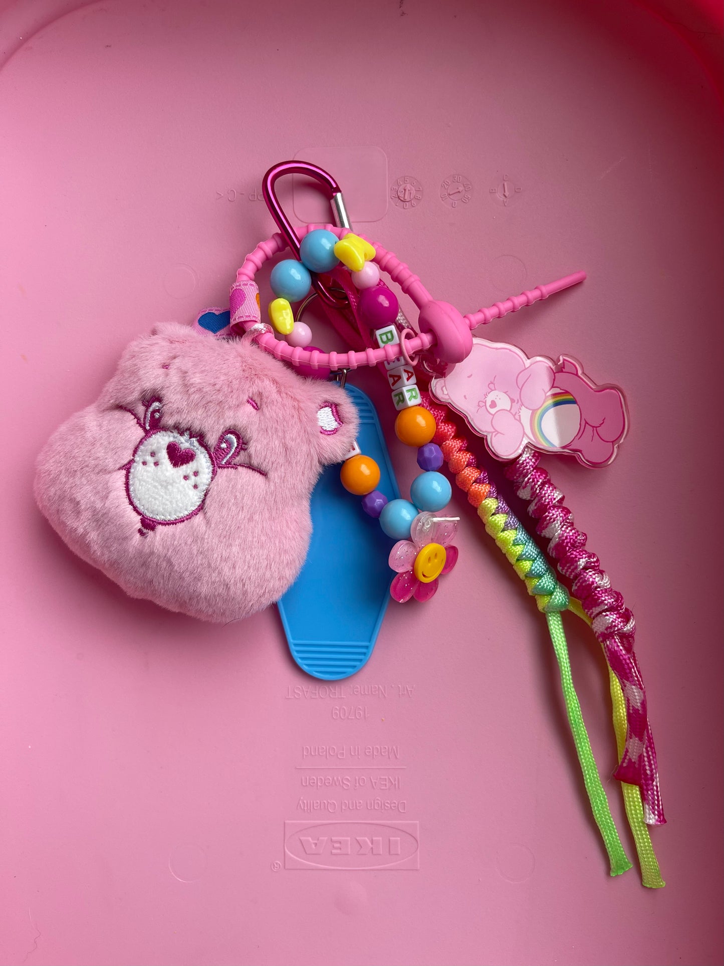 Bijou de sac " Pink Care Bear " - Edition Rainbow Dream